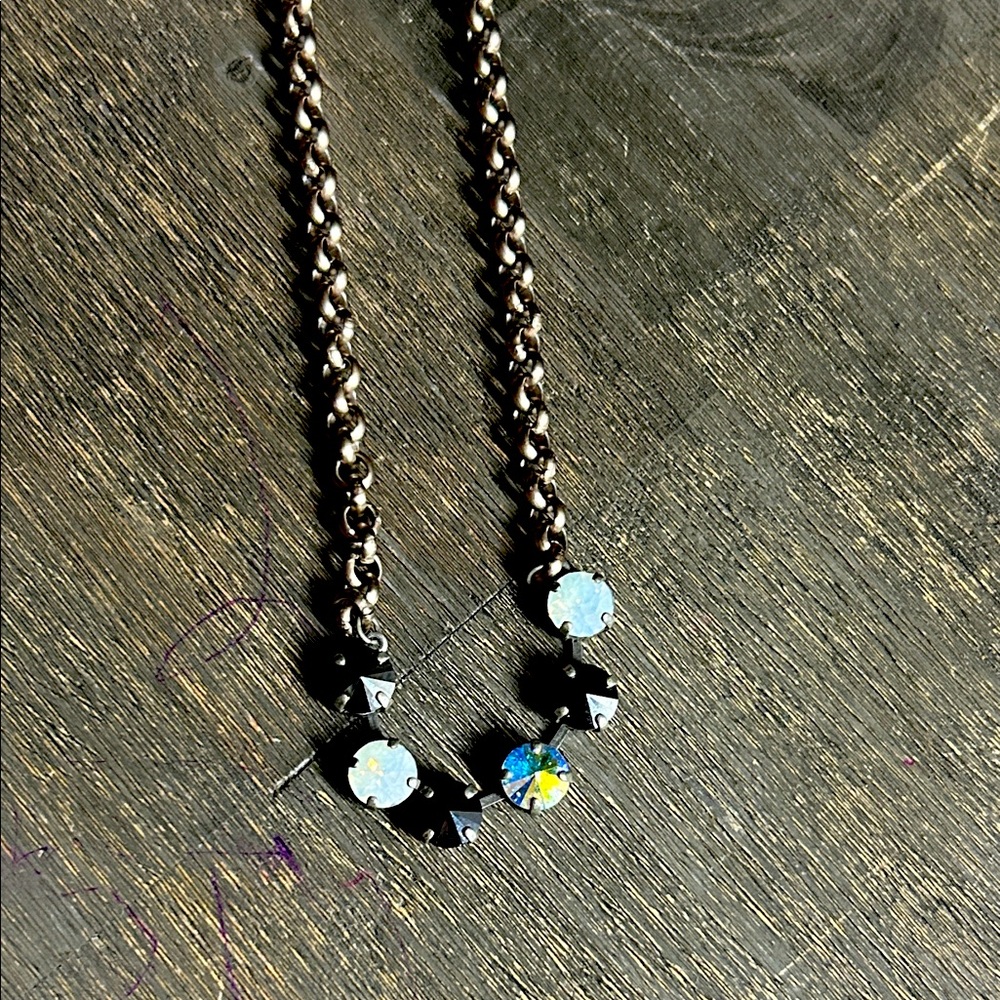 Sabika Black and Silver Necklace with Blue Accents - winter‎ 2013